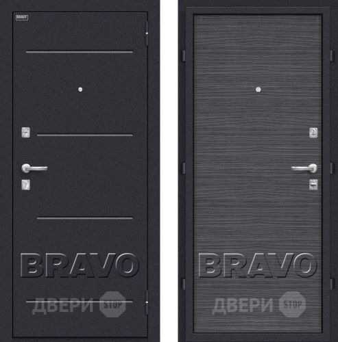 Входная металлическая Дверь Bravo Оптим Кобра Black Wood в Солнечногорске
