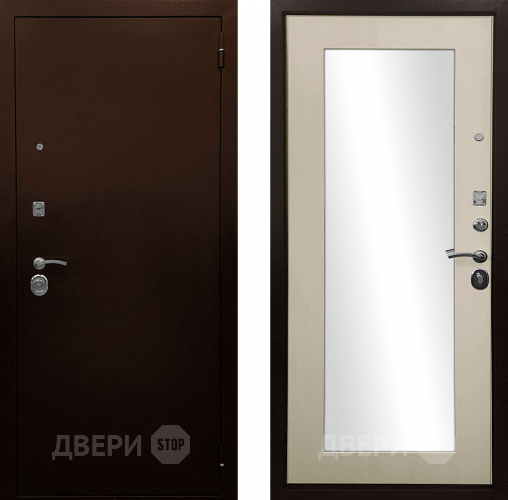 Входная металлическая Дверь Ратибор Люкс зеркало Эко дуб в Солнечногорске