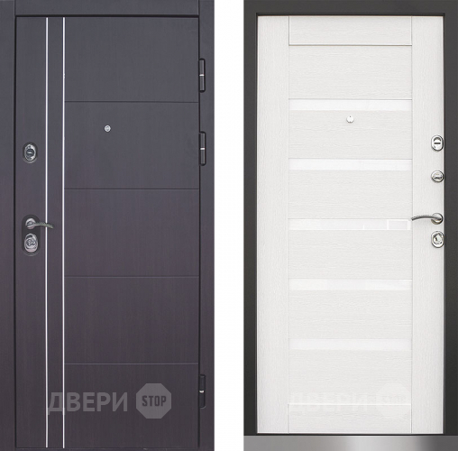 Входная металлическая Дверь Техно 01 винорит венге/лиственница белая в Солнечногорске