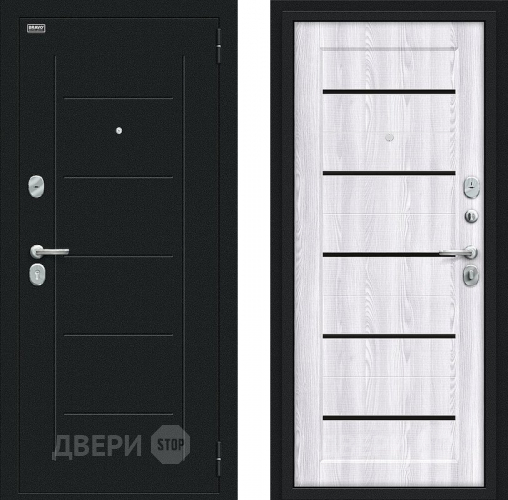 Дверь Bravo Борн Букле черное/Riviera Ice в Солнечногорске