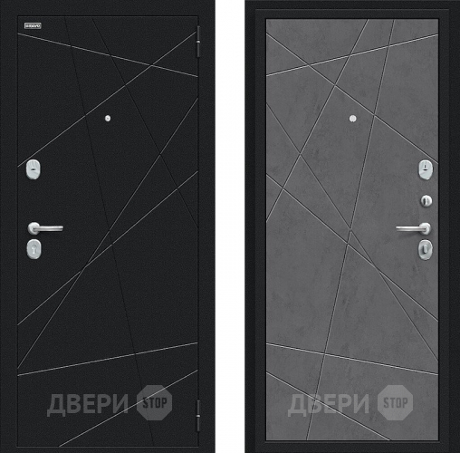 Дверь Bravo Граффити-5 Букле черное/Slate Art в Солнечногорске