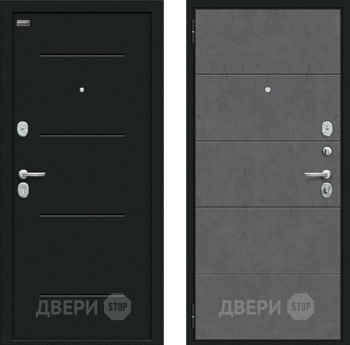 Дверь внутреннего открывания Bravo Граффити-1 Инсайд Букле черное/Slate Art в Солнечногорске