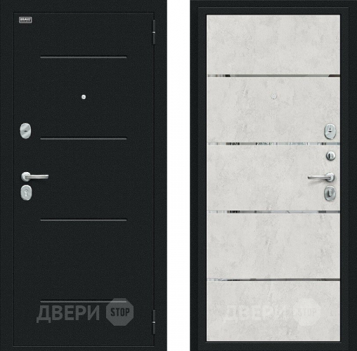 Входная металлическая Дверь Bravo Лайн Букле черное/Look Art в Солнечногорске