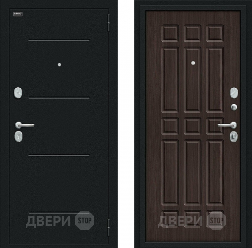 Входная металлическая Дверь Bravo Мило Букле черное/Wenge Veralinga в Солнечногорске
