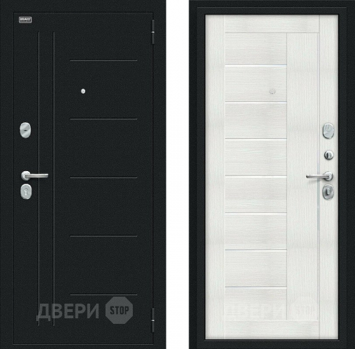Входная металлическая Дверь Bravo Проф Букле черное/Bianco Veralinga в Солнечногорске