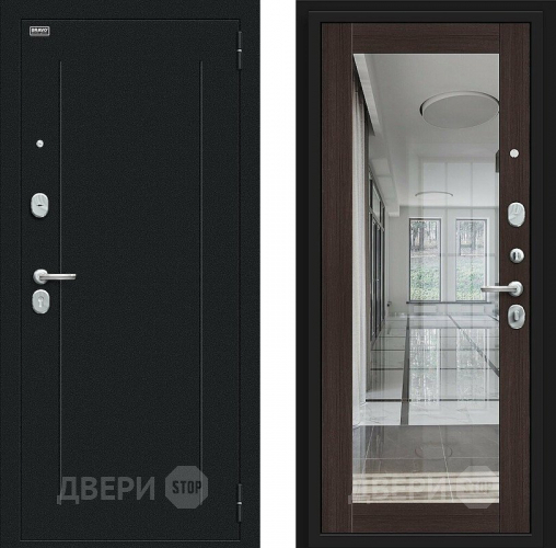 Входная металлическая Дверь Bravo Флэш Букле черное/Wenge Veralinga в Солнечногорске