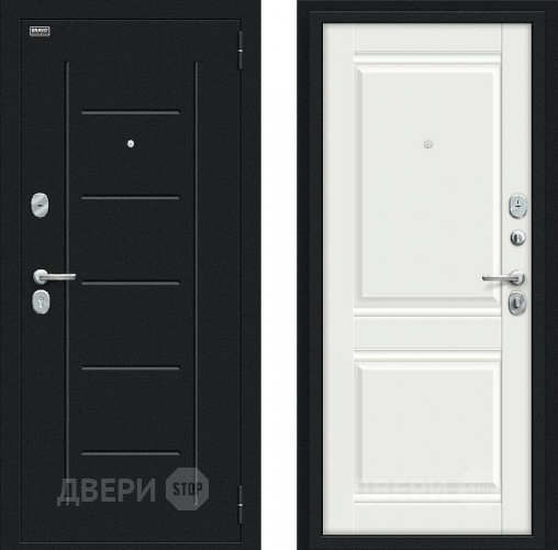 Входная металлическая Дверь Bravo Некст Kale Букле черное/Off-white в Солнечногорске