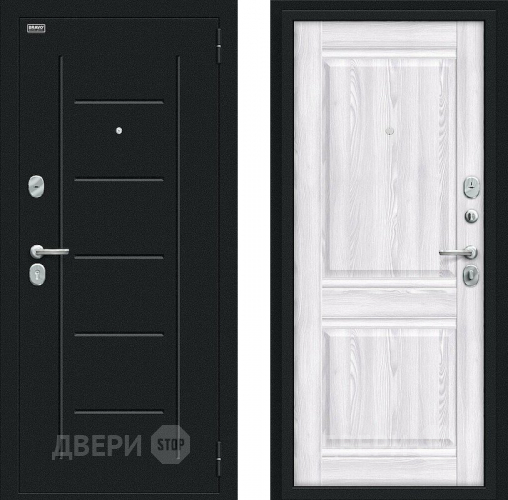 Входная металлическая Дверь Bravo Некст Kale Букле черное/Riviera Ice в Солнечногорске