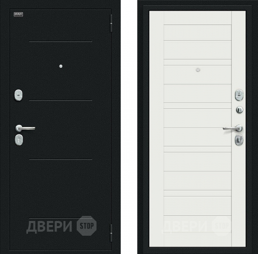Входная металлическая Дверь Bravo Сити Kale Букле черное/Off-white в Солнечногорске