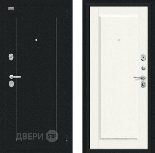 Входная металлическая Дверь Bravo Сьют Kale Букле черное/White Wood в Солнечногорске