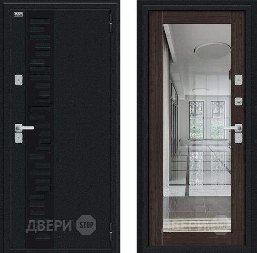 Дверь Bravo Thermo Флэш Декор Букле черное/Wenge Veralinga в Солнечногорске