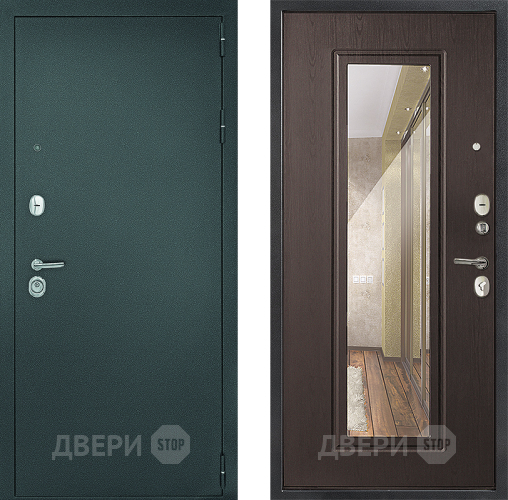 Дверь Дверной Континент Рубикон Серебро Зеркало Венге в Солнечногорске