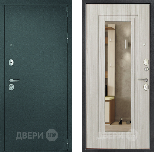 Входная металлическая Дверь Дверной Континент Рубикон Серебро Зеркало Сандал в Солнечногорске