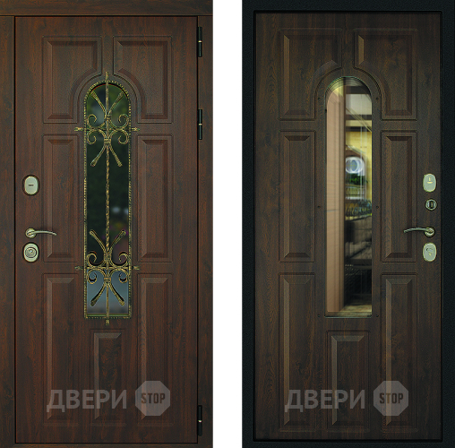 Входная металлическая Дверь Дверной Континент Лион ТЕРМО Темный орех в Солнечногорске