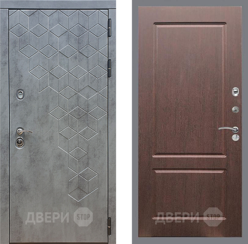Входная металлическая Дверь Стоп БЕТОН ФЛ-117 Орех премиум в Солнечногорске