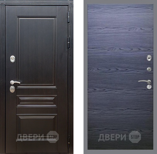 Дверь Стоп МЕГАПОЛИС Гладкая Дуб тангенальный черный в Солнечногорске