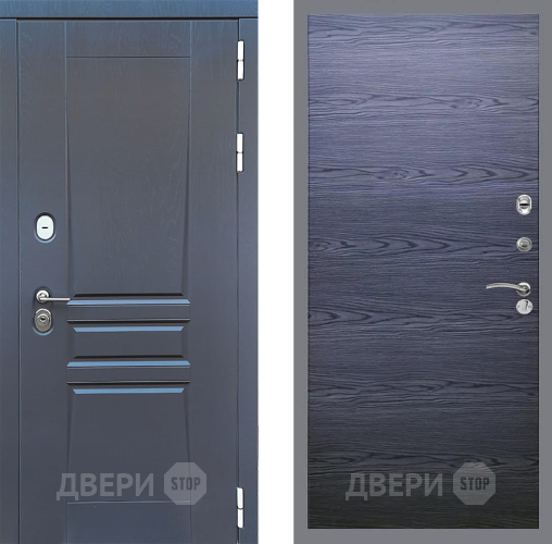 Входная металлическая Дверь Стоп ПЛАТИНУМ Гладкая Дуб тангенальный черный в Солнечногорске