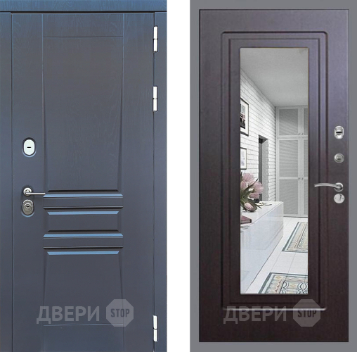 Входная металлическая Дверь Стоп ПЛАТИНУМ Зеркало ФЛ-120 Венге в Солнечногорске