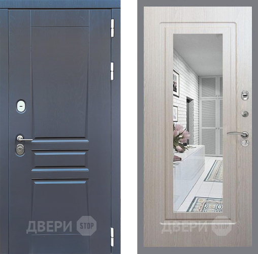 Дверь Стоп ПЛАТИНУМ Зеркало ФЛ-120 Беленый дуб в Солнечногорске
