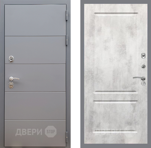 Входная металлическая Дверь Стоп АРТ ГРАФИТ ФЛ-117 Бетон светлый в Солнечногорске