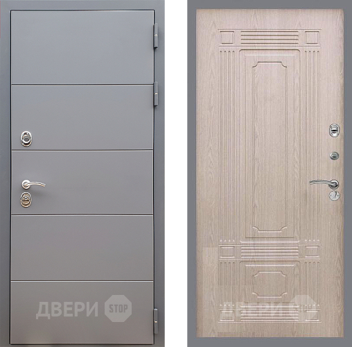 Входная металлическая Дверь Стоп АРТ ГРАФИТ ФЛ-2 Беленый дуб в Солнечногорске