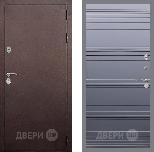 Входная металлическая Дверь Стоп КЛАССИК Медь Лайн Силк титан в Солнечногорске
