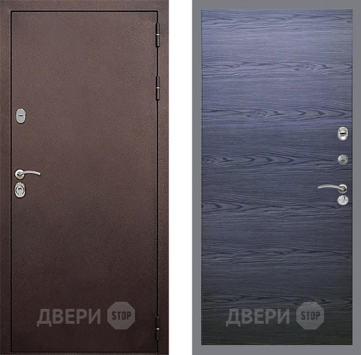 Входная металлическая Дверь Стоп КЛАССИК Медь Гладкая Дуб тангенальный черный в Солнечногорске