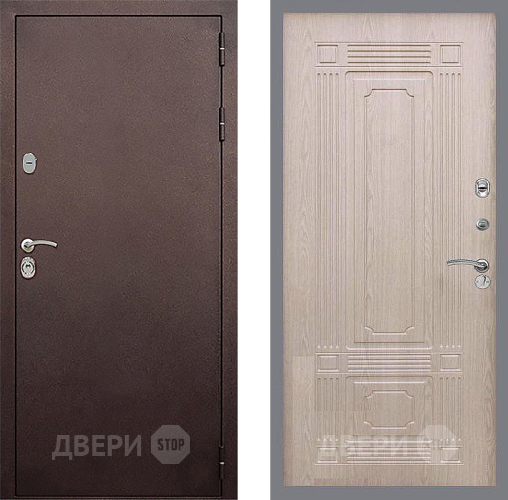 Входная металлическая Дверь Стоп КЛАССИК Медь ФЛ-2 Беленый дуб в Солнечногорске