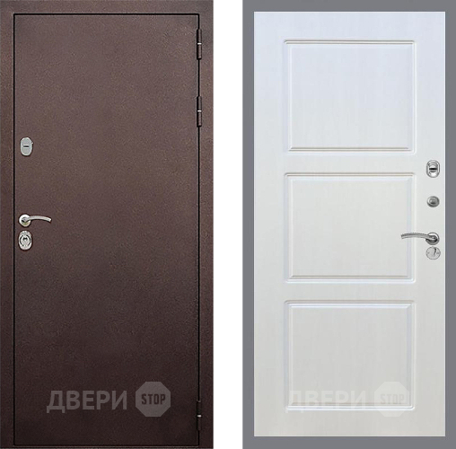 Входная металлическая Дверь Стоп КЛАССИК Медь ФЛ-3 Лиственница беж в Солнечногорске