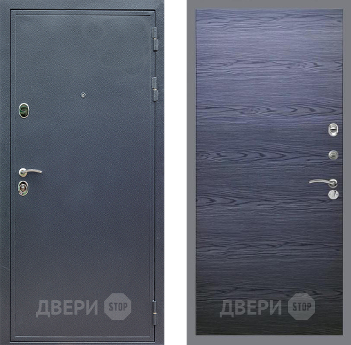 Входная металлическая Дверь Стоп СИЛЬВЕР Гладкая Дуб тангенальный черный в Солнечногорске