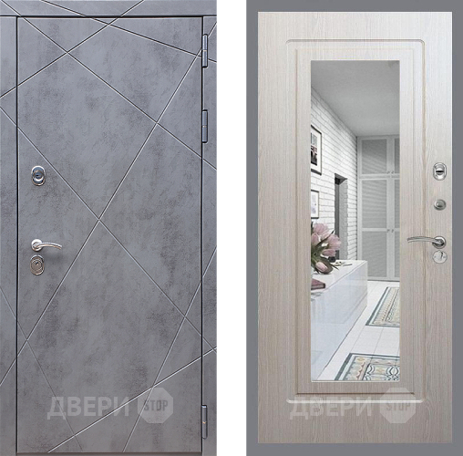 Дверь Стоп Лучи Зеркало ФЛ-120 Беленый дуб в Солнечногорске