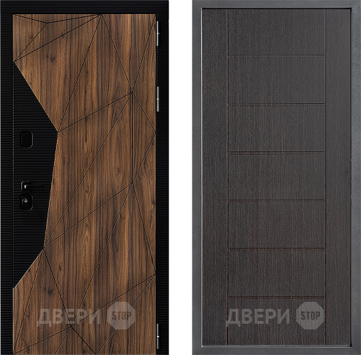 Входная металлическая Дверь Дверной континент ДК-11 ФЛ-Лайн Венге в Солнечногорске