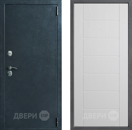 Входная металлическая Дверь Дверной континент ДК-70 Дизайн ФЛ-Лайн Белое дерево в Солнечногорске