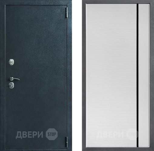 Входная металлическая Дверь Дверной континент ДК-70 Дизайн ФЛ-757 Черное Стекло Софт милк в Солнечногорске