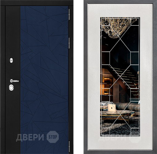 Дверь Дверной континент ДК-9 ФЛ-Тиффани Зеркало Белое дерево в Солнечногорске