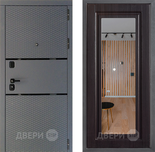 Входная металлическая Дверь Дверной континент Диамант Дизайн ФЛЗ Зеркало Венге в Солнечногорске