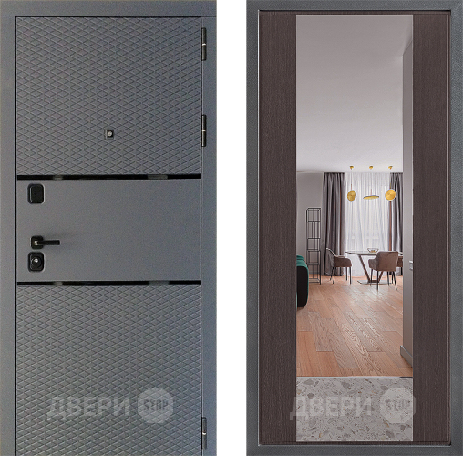 Входная металлическая Дверь Дверной континент Диамант Дизайн ФЛЗ-1 Зеркало Венге в Солнечногорске