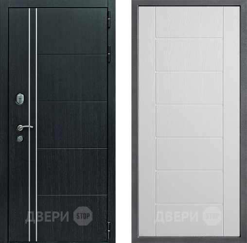 Входная металлическая Дверь Дверной континент Теплолюкс Дизайн ФЛ-Лайн Белое дерево в Солнечногорске