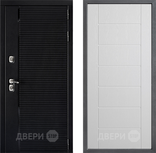 Входная металлическая Дверь Дверной континент ДК-1 ФЛ-Лайн Белое дерево в Солнечногорске