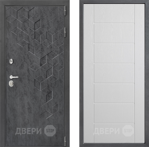 Входная металлическая Дверь Дверной континент ДК-3/713 ФЛ-Лайн Белое дерево в Солнечногорске