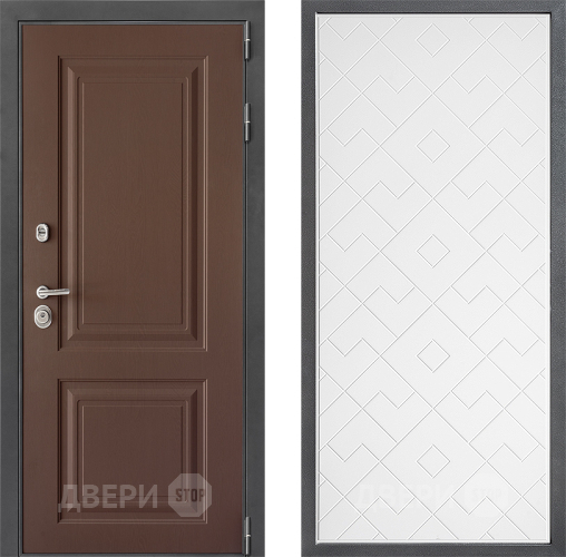 Входная металлическая Дверь Дверной континент ДК-3/729 ФЛ-Тиффани Белый софт в Солнечногорске
