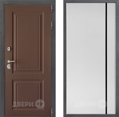 Входная металлическая Дверь Дверной континент ДК-3/729 ФЛ-757 Черное Стекло Софт милк в Солнечногорске