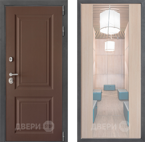 Входная металлическая Дверь Дверной континент ДК-3/729 ФЛЗ-1 Зеркало Капучино в Солнечногорске