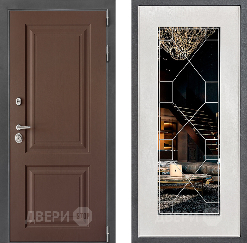 Дверь Дверной континент ДК-3/729 ФЛ-Тиффани Зеркало Белое дерево в Солнечногорске