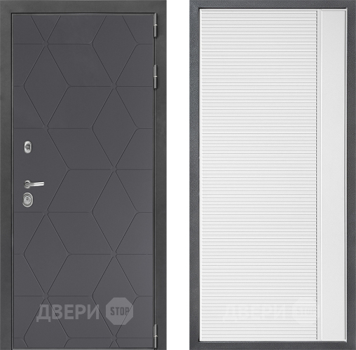 Входная металлическая Дверь Дверной континент ДК-3/744 ФЛ-757 Белое Стекло Софт милк в Солнечногорске