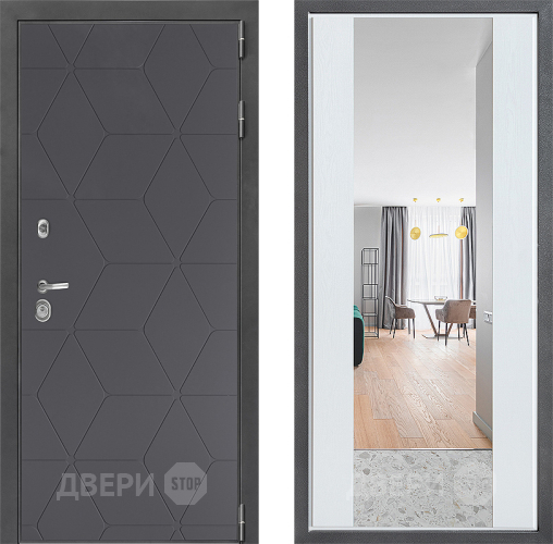 Дверь Дверной континент ДК-3/744 ФЛЗ-1 Зеркало Белое дерево в Солнечногорске