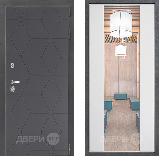 Дверь Дверной континент ДК-3/744 ФЛЗ-1 Зеркало Белый софт в Солнечногорске