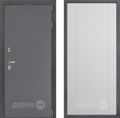 Входная металлическая Дверь Дверной континент ДК-3/649 ФЛ-Лайн Белое дерево в Солнечногорске