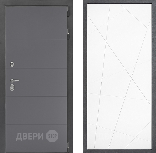 Входная металлическая Дверь Дверной континент ДК-3/649 ФЛ-655 Белый софт в Солнечногорске
