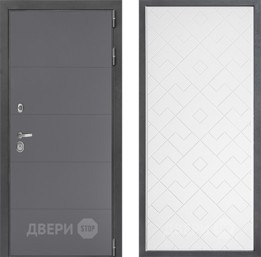 Входная металлическая Дверь Дверной континент ДК-3/649 ФЛ-Тиффани Белый софт в Солнечногорске